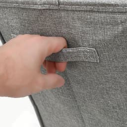 50L Wasmand met Deksel - 30x30x60 Wasverzamelaar met Houten Frame - Badkamer Wasbox Opvouwbaar — thumbnail 4