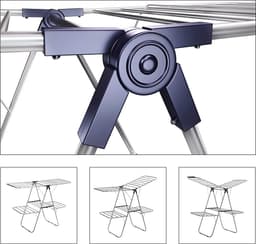 Inklapbaar Droogrek Universeel Wasrek voor in de Badkamer/Tuin/Slaapkamer/Balkon - Aluminium 61.8 x 22 x 44.5 centimeter — thumbnail 4