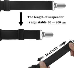Lakenspanners verstelbaar - elastische lakenhouders - 60-200 cm - metalen clips - voor matras, bed en zitbank — thumbnail 5