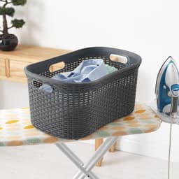 Hipster wasmand van faux rotan - houtskool - 40 liter — thumbnail 4