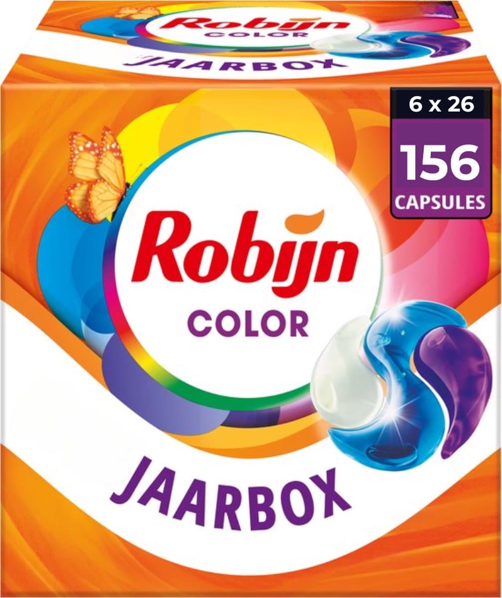 Robijn Classics Capsules Color - 3 in 1 capsules ​- 6 x 26 wasbeurten - Voordeelverpakking — afbeelding 1