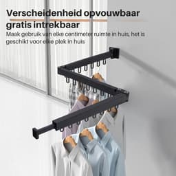 DD Droogrek Muur - Droogrek wand - Wasrek Muur - Uitrekbaar - Zwart — thumbnail 5