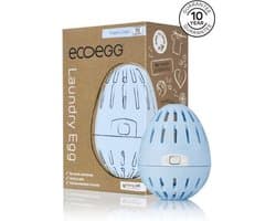 EcoEgg - Wasballen Ei met Eerste Vulling Pellets - Fresh Linen - tot 70 Wasbeurten - Herbruikbaar en Navulbaar - Geschikt voor Gevoelige Huid - Dermatologisch Getest