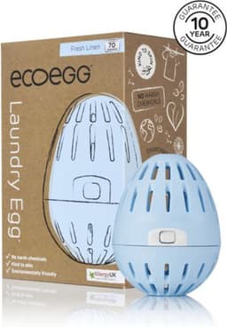EcoEgg - Wasballen Ei met Eerste Vulling Pellets - Fresh Linen - tot 70 Wasbeurten - Herbruikbaar en Navulbaar - Geschikt voor Gevoelige Huid - Dermatologisch Getest — thumbnail 1