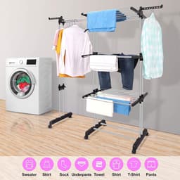 Droogrek, toren, uittrekbaar, wasdroger met 6 opvouwbare vleugels op 3 niveaus, inklapbaar, staande droger, stabiel droogrek, droogrek voor binnen en buiten — thumbnail 3