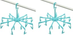 2x stuks droogcarrousel/droogmolentje met 18 knijpers - Droogrek/Droogmolen/Wasrekje — thumbnail 1