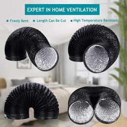 Mrs. Jones Power Afvoerslang Ø 100 mm lengte 5 m flexibele pvc-aluminium buis ventilatieslang geluidsgeïsoleerde warmte-isolatie aluminium flexibele slang afvoerbuis voor afvoerluchtventiel UV-bestendig HVAC-systeem . — thumbnail 5