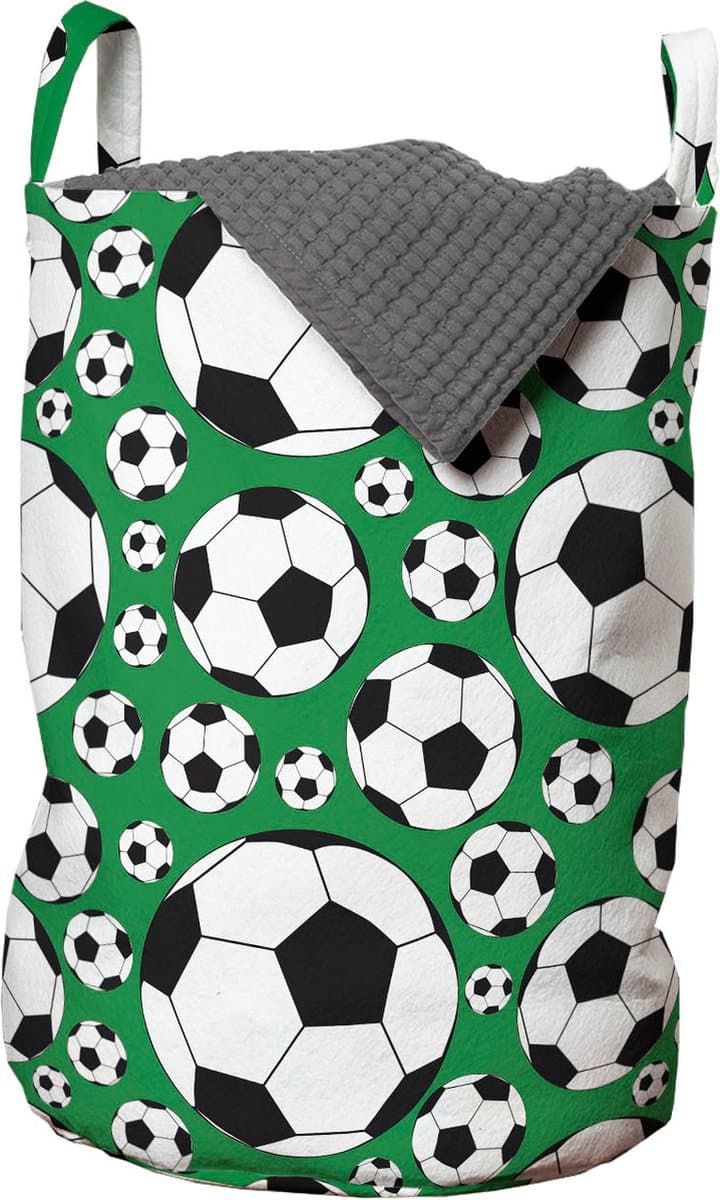 New Bed, Opbergmand kinderkamer Voetbal Sport Motief met Handvatten en Koordsluiting, Speelgoedmand kinderen - Speelgoedkist- Wasmand Kinderkamer - Wasbox - 33 x 48 cm — afbeelding 1