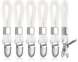 6 stuks handdoekclips - metalen theedoekhaken - geweven katoen - stevige hangende clips - theedoekhouders - opbergclips - ophangen van kleding - theedoek - strandhanddoek - haken - keuken
