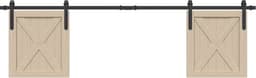 vidaXL - Ophangset - voor - schuifdeur - 183 - cm - koolstofstaal — thumbnail 2