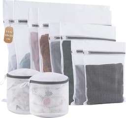 10 stuks waszakken voor wasmachineset, polyester wasnet groot met dichte en dunne netstijl voor beha, kleding, jeans, schoenen, knuffeldieren, dekens, ook als waszak voor op reis — thumbnail 1