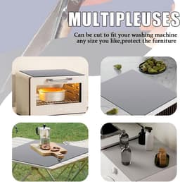 Wasmachine Droger Mat - Apparaat Beschermer - Vocht Absorberen - Antislip Rubber Onderkant - 50x60cm - Donkergrijs — thumbnail 5