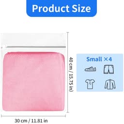 Cosensi - Set van 4 Kleine Mesh Waszakken met Rits voor Delicate Kleding — thumbnail 5