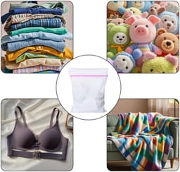Dailygoods - Dailygoody - Wasnetten - Fijnmazige waszak - Herbruikbaar - 50 cm x 60 cm - Ritssluiting - Geschikt voor kleding - 3 stuks — thumbnail 4