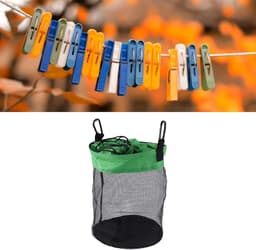 Mesh Waszakhouder - Wasknijperopslag - Wassen Organiseren - Verstelbare Riem - 28x21cm - Grijs — thumbnail 2