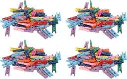 Mini Wasknijpers - Kleine Knijpers Hout - Fotodocumenten Ophangen - Gepolijst Houtmateriaal - 200 Stuks - Kleurrijk — thumbnail 5