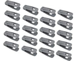 Kledingclips - Wasknijpers Sokken - Kleding Drogen - Beschadigt Kleding Niet - 20 stuks - Grijs