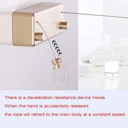 Opvouwbare Waslijn - Intrekbare Rol - Kleding Drogen - Telescopische Lengte - 4.2 Meter - Wit — thumbnail 4