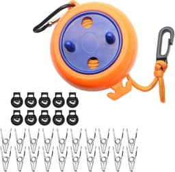 Camping Waslijn - Reis Waslijn - Kleding Drogen - Intrekbaar Touw - 8 Meter - Lijn met Clips — thumbnail 1