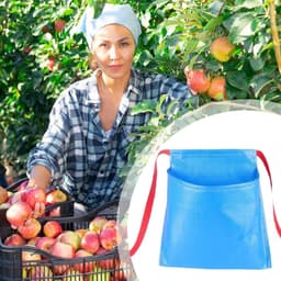 Oogst Schort - Fruitopslag Zak - Fruit Verzamelen - Waterdicht Nylon - Groot 50x50cm - Blauw — thumbnail 4