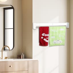 YOR® Wanddroogrek Inklapbaar - Wanddroogrek - Wit- ‎‎37cm x 70cm x 11 cm; 1.5 kg — thumbnail 2