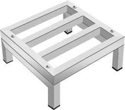 Apparaten verhoger - Meubelstandaard pallet - Apparaten stabiliseren - Roestvrij staal - 25x25x10 cm - Zilver — thumbnail 1