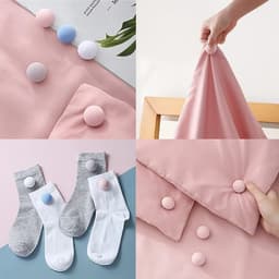 12 paddenstoelvormige dekbedovertrekclips, antislip, voor het stevig vastzetten van het dekbedovertrek, met één klik te ontgrendelen, geschikt voor dekens, lakens, gordijnen, sokken en matrashoezen (wit). — thumbnail 4