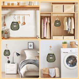 Wasknijperhouder - Peg zak - Kleding ophangen - Mesh ontwerp - 28 x 30 cm - Donkergroen — thumbnail 3