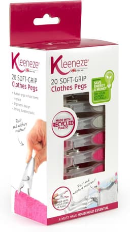 Wasknijpers Set - Kledingknijpers - Wasgoed Ophangen - Zachte Rubberen Grip - 4.3 cm Hoog - Grijs Roze — thumbnail 2