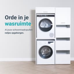 Washcab® Wasmachine Kast - Droger Verhoger - Wasmachine Ombouw - Droger op wasmachine Wit - Stack Set 2 - 5 jaar garantie — thumbnail 3