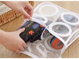 Waszak - Wit - Voor sneakers en schoenen -Wasmachine net - Wasnet - Multibescherming - BH/ondergoed/kleding - Voor 1 paar schoenen — thumbnail 5
