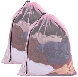 Solidchoice - 2 Stuks Mesh Waszakken met Trekkoord 62x49 cm — thumbnail 1