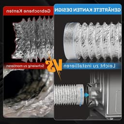 Drainage Slang 100 mm, Lengte 0.9 m, Versterkte 6 Laags Afvoerpijp met 2 Klemmen en 1 Plakband voor Afzuigkap, Droger en Airco — thumbnail 2