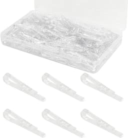 300 Stuks Transparante Kledingknijpers U Vormige Krokodillenclips voor Kleding, Sokken en Dekens — thumbnail 1