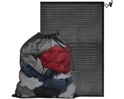 Grote waszakken van netstof 70 x 90 cm met trekkoord, herbruikbaar voor wasmachine, kleding en beddengoed