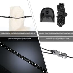 Draagbare waslijn voor camping en outdoor, 3,0 m, reflecterende dubbele lijn zonder wasknijpers, ideaal voor reizen en balkonaccessoires — thumbnail 2