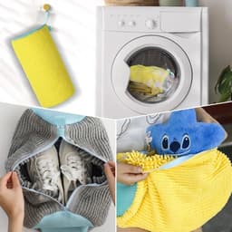Waszakken voor schoenen, 2 stuks, herbruikbare waszak met ritssluiting voor efficiënte reiniging en bescherming van schoenen, geel — thumbnail 5