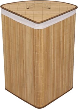 Wasbox Bamboe - Opvouwbare Mand - Vuile Was Sorteren - Uitneembare Waszak - 57 Liter - Houtkleur — thumbnail 5