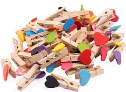 Mini Houten Clips - Harten Wasknijpers - Foto's Ophangen - Natuurlijk Hout Ontwerp - 100 Stuks - Rood — thumbnail 3