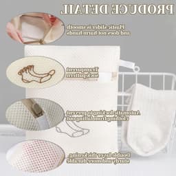 Waszakken voor de wasmachine, Set van 2 Herbruikbare Mesh Tassen 18 x 20 cm, Geschikt voor Fijne Was, Bh's, Sokken en Schoenen — thumbnail 4