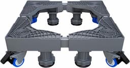 Wasmachineverhoger - Verstelbare standaard - Apparaten verplaatsen - Met wielen - 360 kg capaciteit - Zilver — thumbnail 1