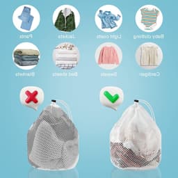 Set van 2 wasnetten met trekkoord voor delicate kleding, ideaal voor wasmachine en reizen, 19.7"x23.7"/23.7"x31.5 — thumbnail 2