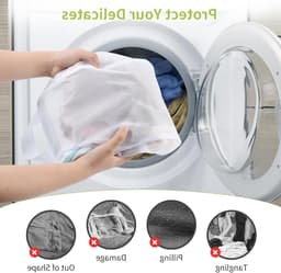 2 stuks wasnetten met handvatten, 10 x 12 inch wasnet voor wasmachine, ideaal voor lingerie, sokken en babykleding — thumbnail 4