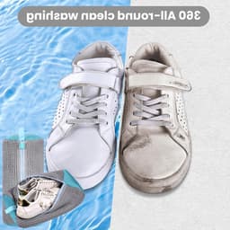 Herbruikbare Schoenwaszak met Rits voor Wasmachine en Droger - 360° Complete Reiniging voor Sneakers en Sportschoenen (Geel) — thumbnail 2