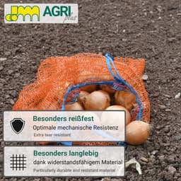 Groentezakken met trekkoord - Opbergzakken - Oogst bewaren - Ademend netweefsel - 100 stuks 34x47cm - Oranje — thumbnail 2