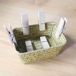 Knijper Werkset - Fijne Motoriek Speelgoed - Ontwikkeling Vaardigheden - Natuurlijke Materialen - 15cm Mand - Natuurlijk — thumbnail 2
