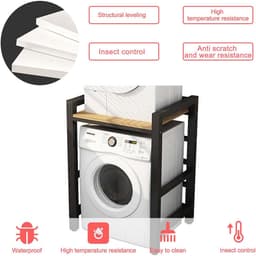 Wasmachine Kast - Opslag Unit - Ruimte Besparen - Sterk Draagvermogen - 75x65x105cm - Wit — thumbnail 5