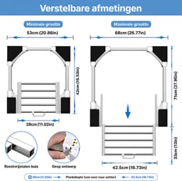 Universeel Wasmachine en Droger Stapelrek – In Hoogte Verstelbare Wasmachine Standaard met Werkblad – Metaal Wasmachine Rek – Ruimtebesparend Wasmachine Meubel — thumbnail 5