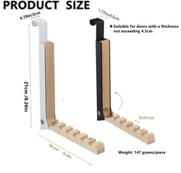 Dailygoods- Droogrek Opvouwbaar - Over de Deur Haken - Multifunctioneel - Kapstok - Draagbaar - 16 cm Uitgeschoven — thumbnail 3