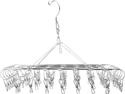 Dailygoods- Sokkendroger set van 2 - Roestvrij Stalen - 35 x 28 cm - Hangend - 40 Klemmen - Ideaal voor Camping/Balkon - Wasrek — thumbnail 2
